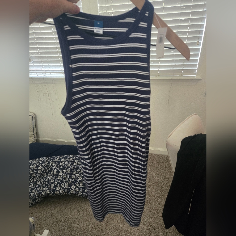 Old Navy,  Navy and White Striped Dress